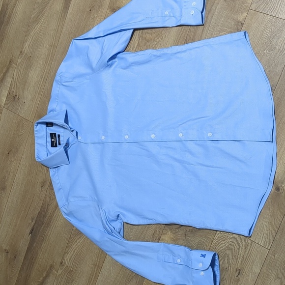 Psycho Bunny By Robert Light Blue Button Up ModernFit Shirt Mens Size 16 32/33 - Picture 1 of 7